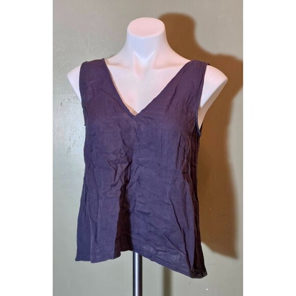 Calme Double Gauze Drape Tank Top Graphite Size Small NWT - Picture 2 of 10